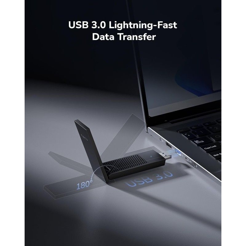 Adattatore USB 3.0 Wi-Fi 6E Triband AX5400 Nero