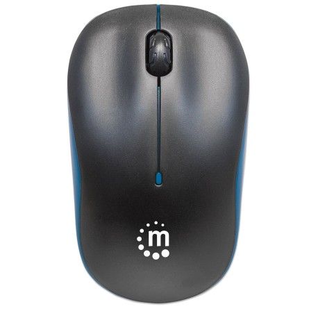 Mouse Ottico Wireless con Micro Ricevitore USB 1000 Dpi Nero/Azzurro