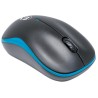 Mouse Ottico Wireless con Micro Ricevitore USB 1000 Dpi Nero/Azzurro