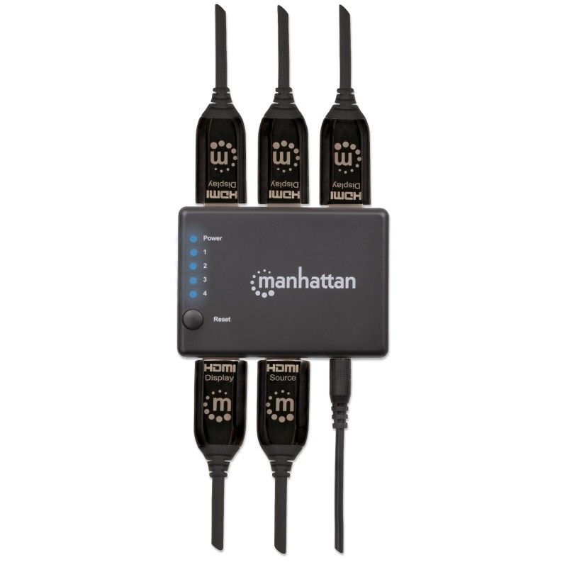 Splitter HDMI 4K UHD 3D con LED 4 vie