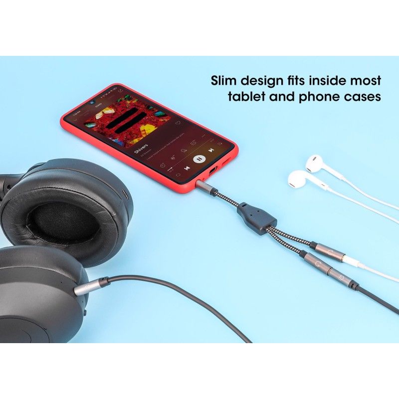 Cavo Adattatore Sdoppiatore Audio per Cuffie Stereo AUX 15 cm
