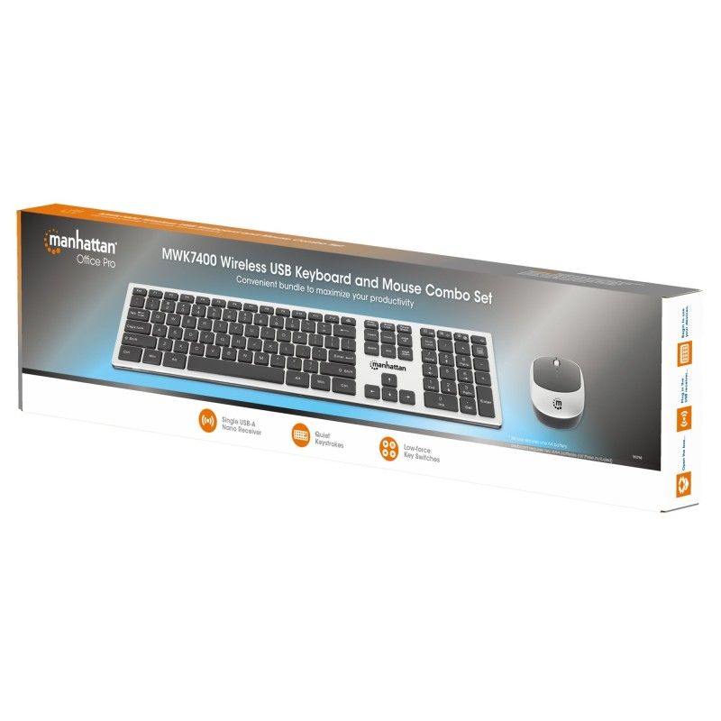 Kit Tastiera e Mouse 1200 Dpi Wireless, MWK7400