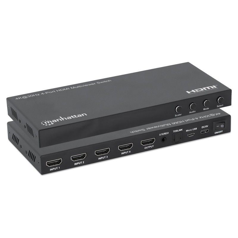 Switch Multiviewer HDMI 4K@30Hz 4x1 Nero