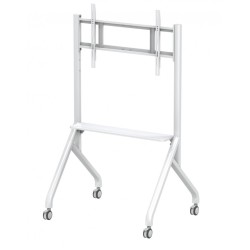 Supporto carrello da Pavimento per  monitor tv da 55" a 85" Bianco
