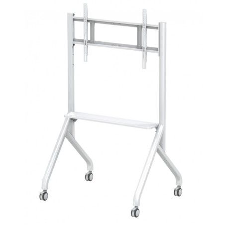 Supporto carrello da Pavimento per  monitor tv da 55" a 85" Bianco