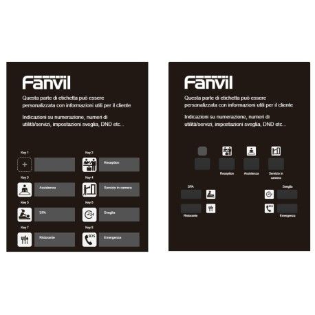 Etichetta personalizzata per telefono hotel Fanvil H4 - H4W