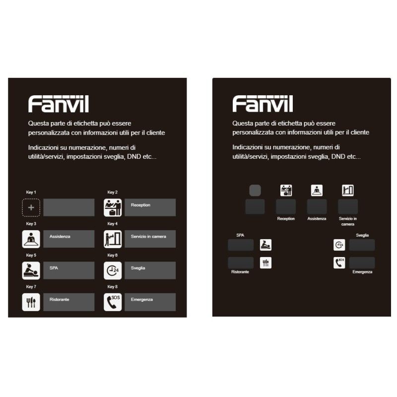 Etichetta personalizzata per telefono hotel Fanvil H4 - H4W