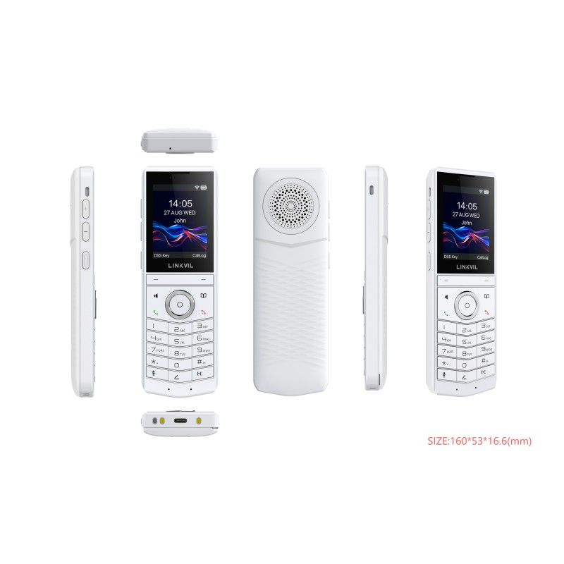 Fanvil LINKVIL FAN-W620W White, Cordless VoIP Wi-Fi 6, Bluetooth 5.0, Codec H.264, display da 2,4", Colore Bianco
