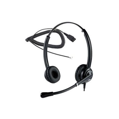 Cuffia duo con cavo plug RJ9 - QD per telefoni Fanvil AAstra Ericsson Samsung Alcatel