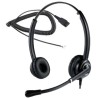 Cuffia duo con cavo plug RJ9 - QD per telefoni Fanvil AAstra Ericsson Samsung Alcatel