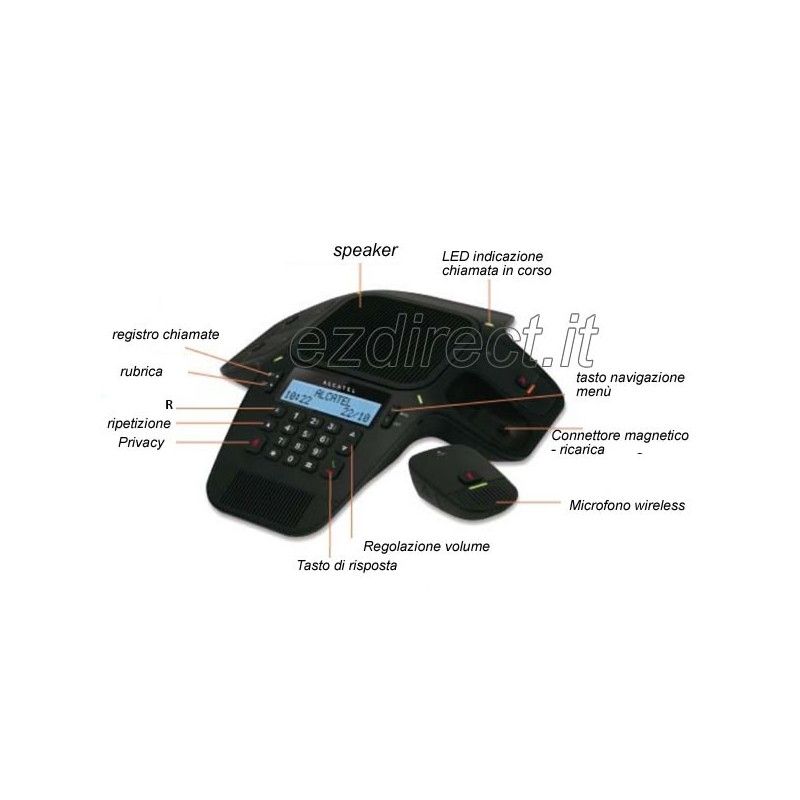 Alcatel Conference 1800 viva voce con  microfoni fissi e wireless
