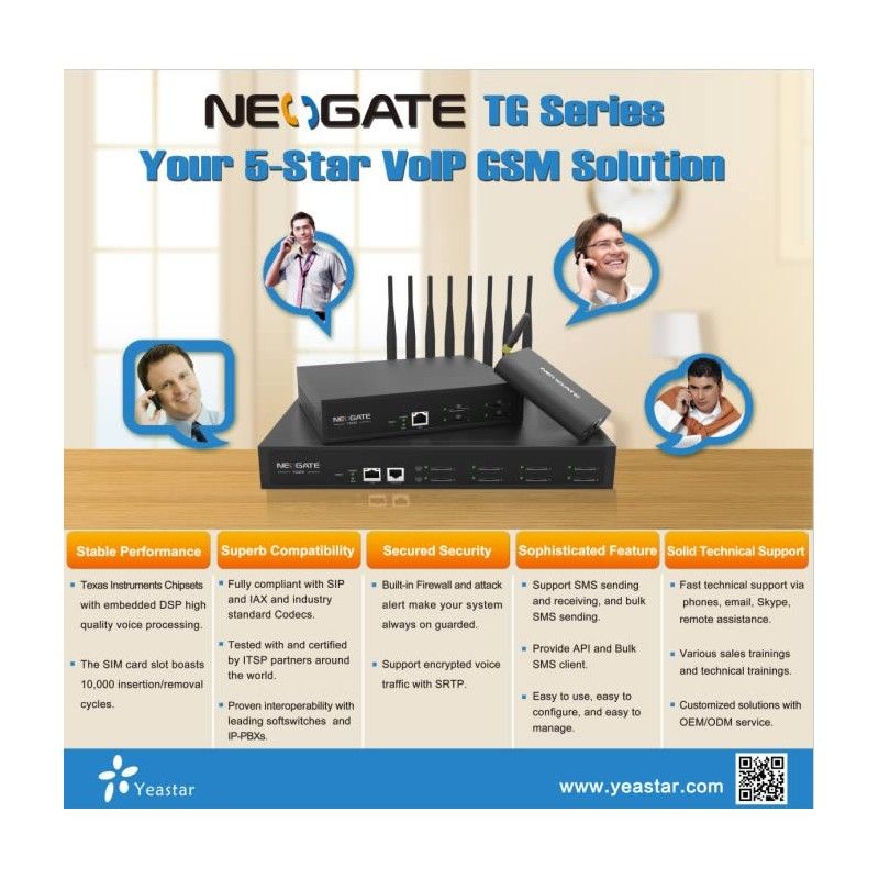 Yeastar Neogate TG100 gateway VoIP GSM 1 SIM