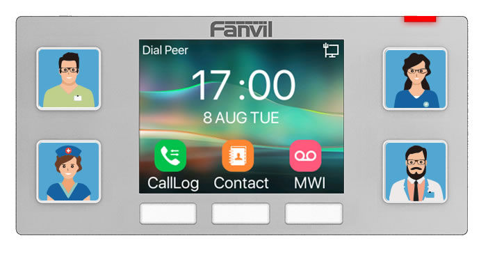 Telefono IP con display e tasti grandi