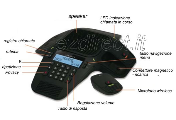 viva voce full duplex per conferenza telefonica Alcatel conference 1800 viva voce