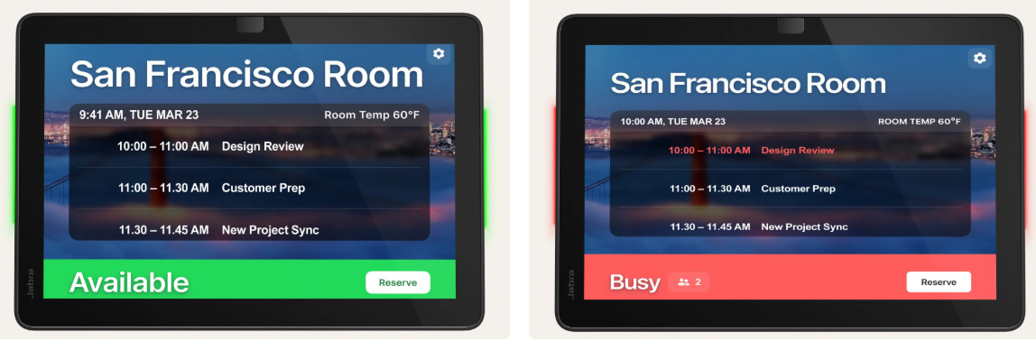 Jabra Scheduler sala riunioni libera occupata