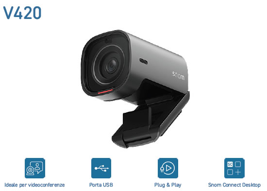 Snom V420 videocamera USB con microfono