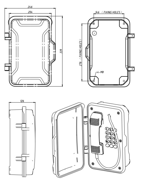 dimensioni telefono stagno