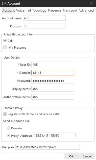 Configurazione Xlite su centralino cloud