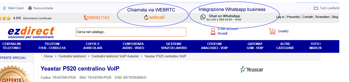 Come collegare webrtc e whatsapp al centraalino
