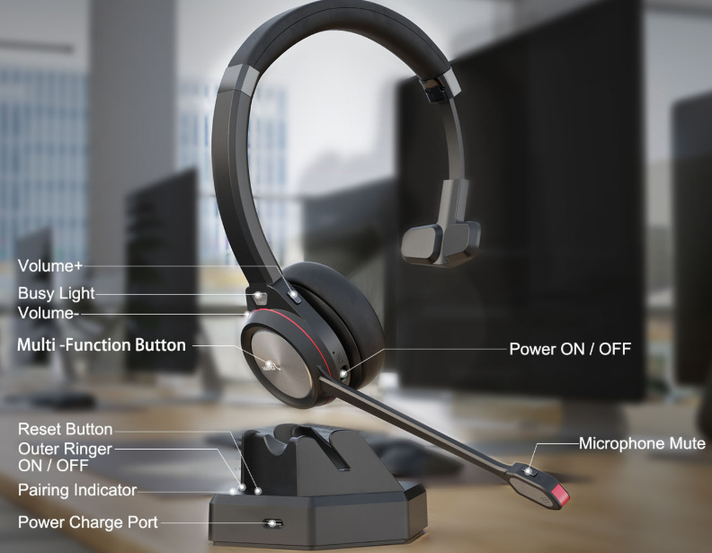 Cuffia wireless con microfono ezlight