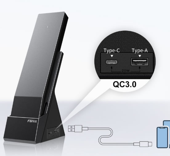 Telefono Ip hotel elegante con porta usb per ricaricare cellulare