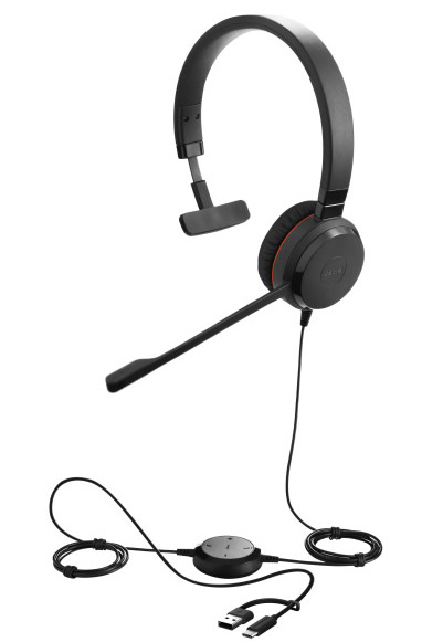 Jabra Evolve 30 II Mono adattatore USB C/A