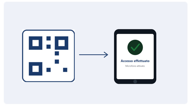 softare con qr code per microfoni sala consiliare