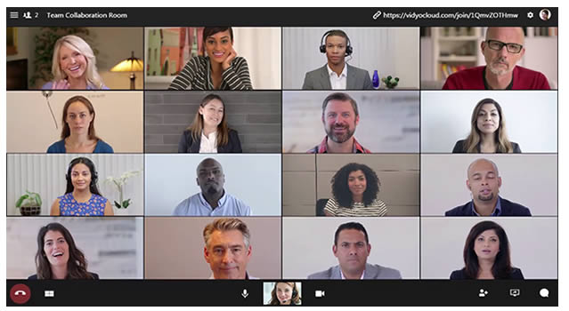 conferenza video in cloud 16 persone